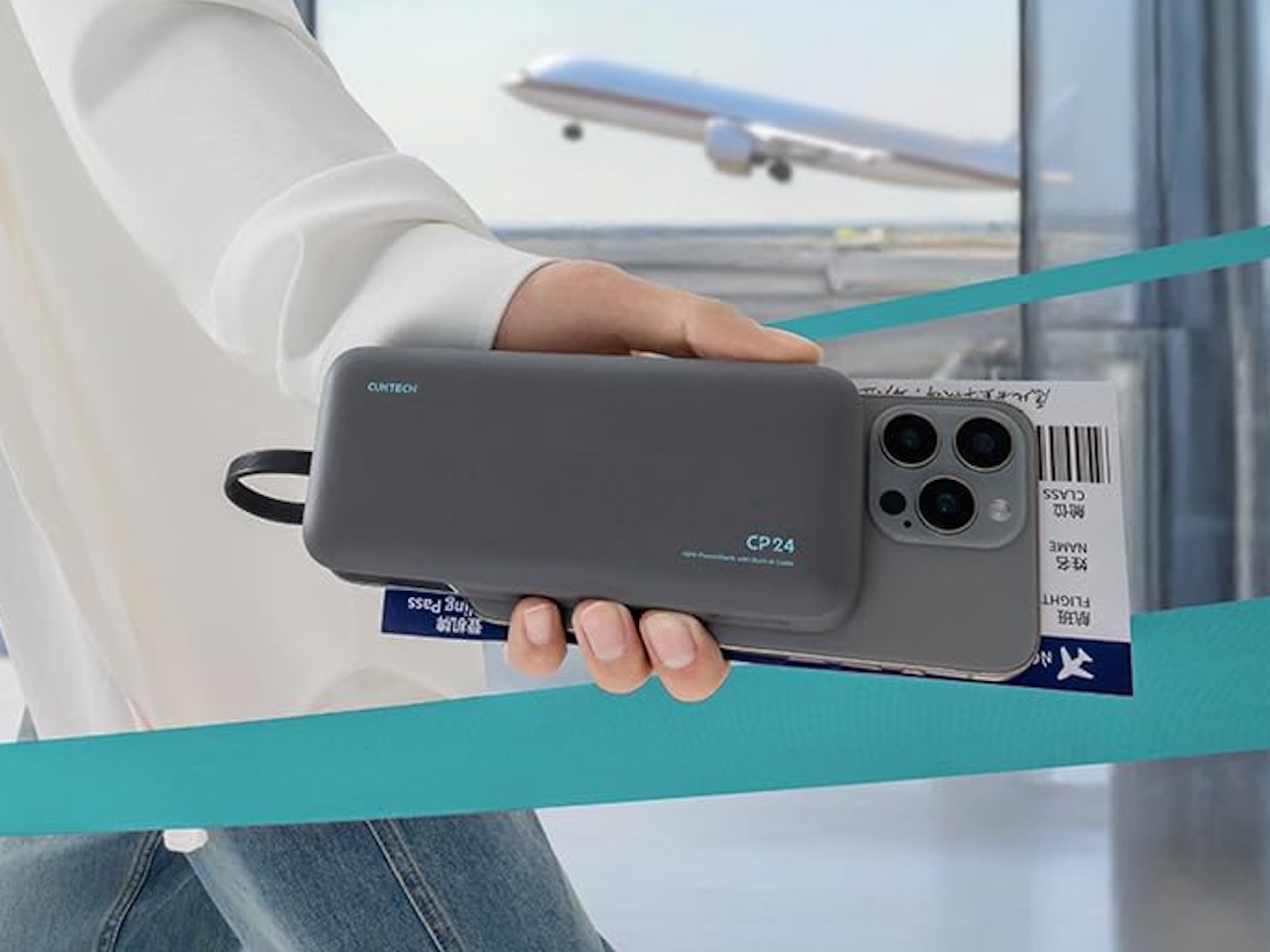 CUKTECH 20000mAh Power Bank with Built-in USB-C Cable