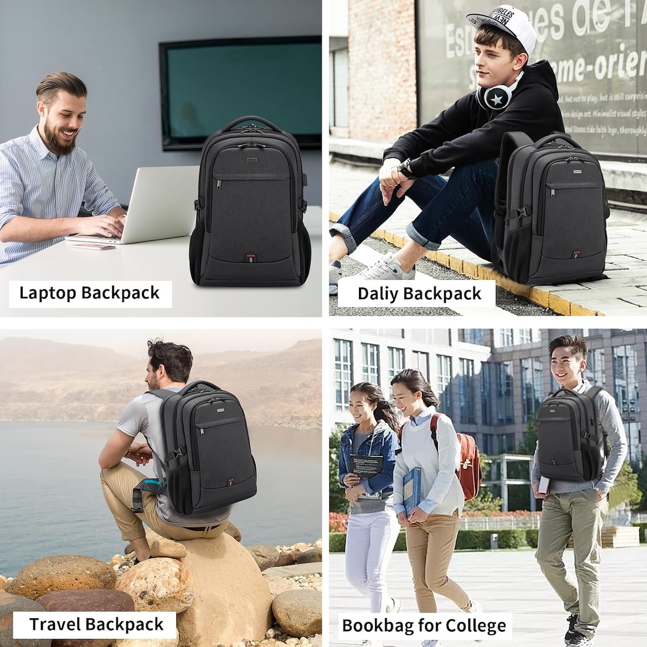 DUSLANG 17 Inch Laptop Backpack for Travel Water Resistant College Backpack