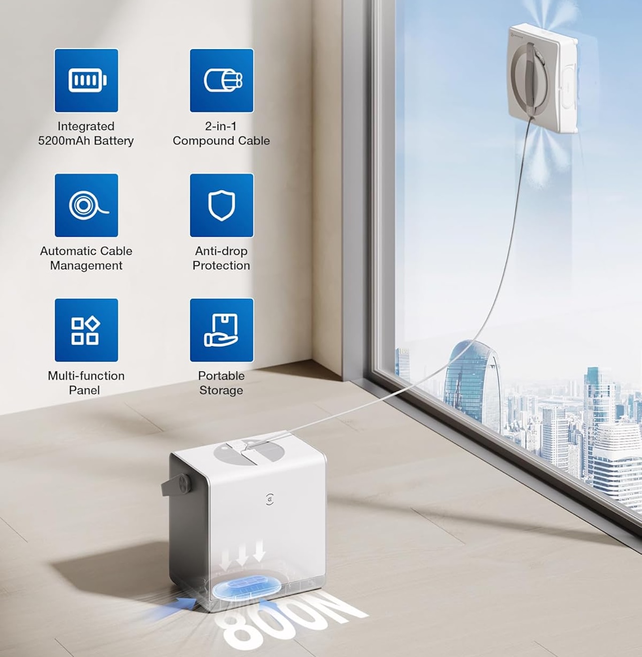 ECOVACS WINBOT W2 PRO Omni Portable Window Cleaning Robot with Multi-Functional Station 7
