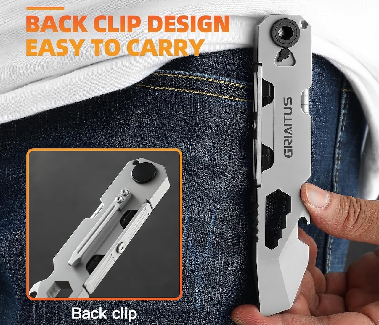 EDC Pry Bar Multitool with Bi-Directional Ratchet Screwdriver & Everlasting Pen E