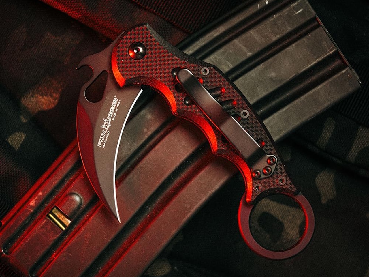 Fox Knives FX-599 G10 Black Emerson Wave Folding Karambit Knife