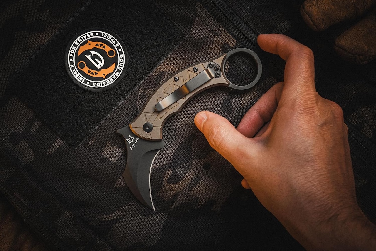 Fox Knives Tribal K Folding Karambit Knife FX-802 TiPVD