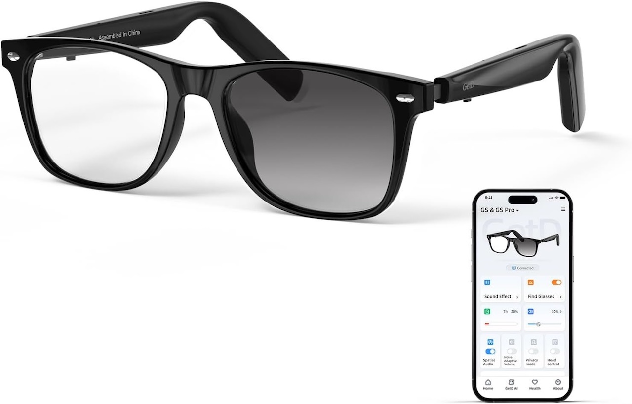 GetD AI Glasses with ChatGPT, photochromic lenses, and open-ear audio
