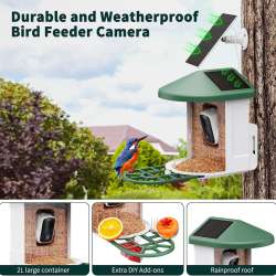 HARYMOR Bird Feeder with Camera with AI Identify Birds Species B