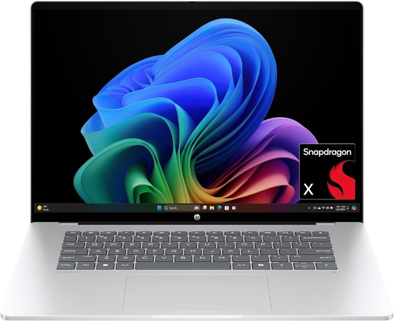 HP OmniBook 5 16 Next Gen AI PC with Snapdragon X processor and OLED display