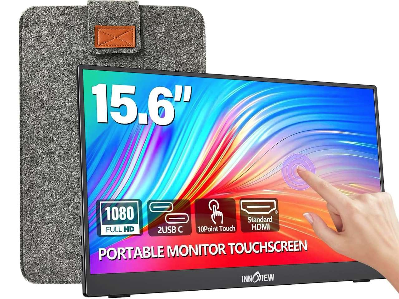 InnoView 15.6 Portable Monitor 60Hz Touchscreen 1080P