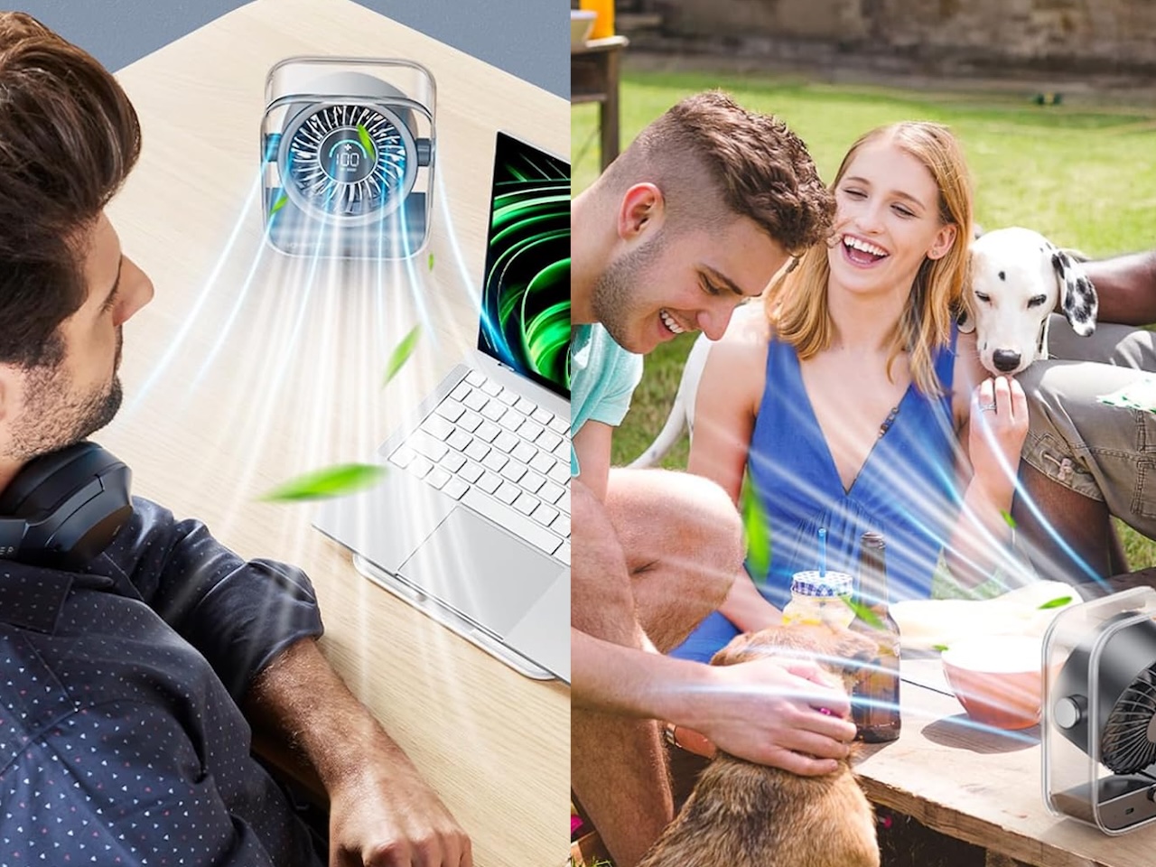 KIMMOO Rechargeable USB Desk Fan