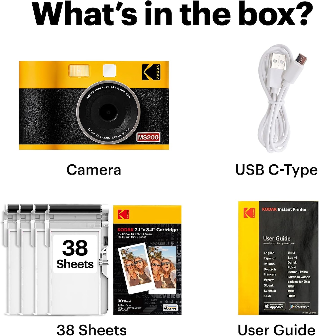 KODAK Mini Shot 2 ERA 2x3” Instant Digital Camera & Photo Printer Features