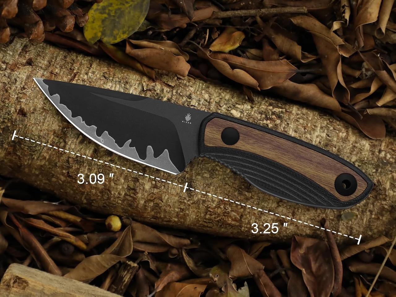 Kizer Finch Fixed Blade Knife 3-Layer Composite Steel Blade 1134A1