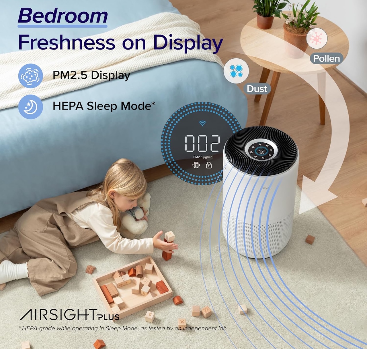 LEVOIT Air Purifiers for Home Large Room Up to 1733 Ft² With HEPA Sleep Mode