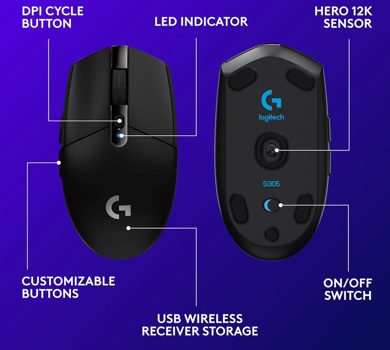 Logitech G305 Lightspeed Wireless Gaming Mouse C