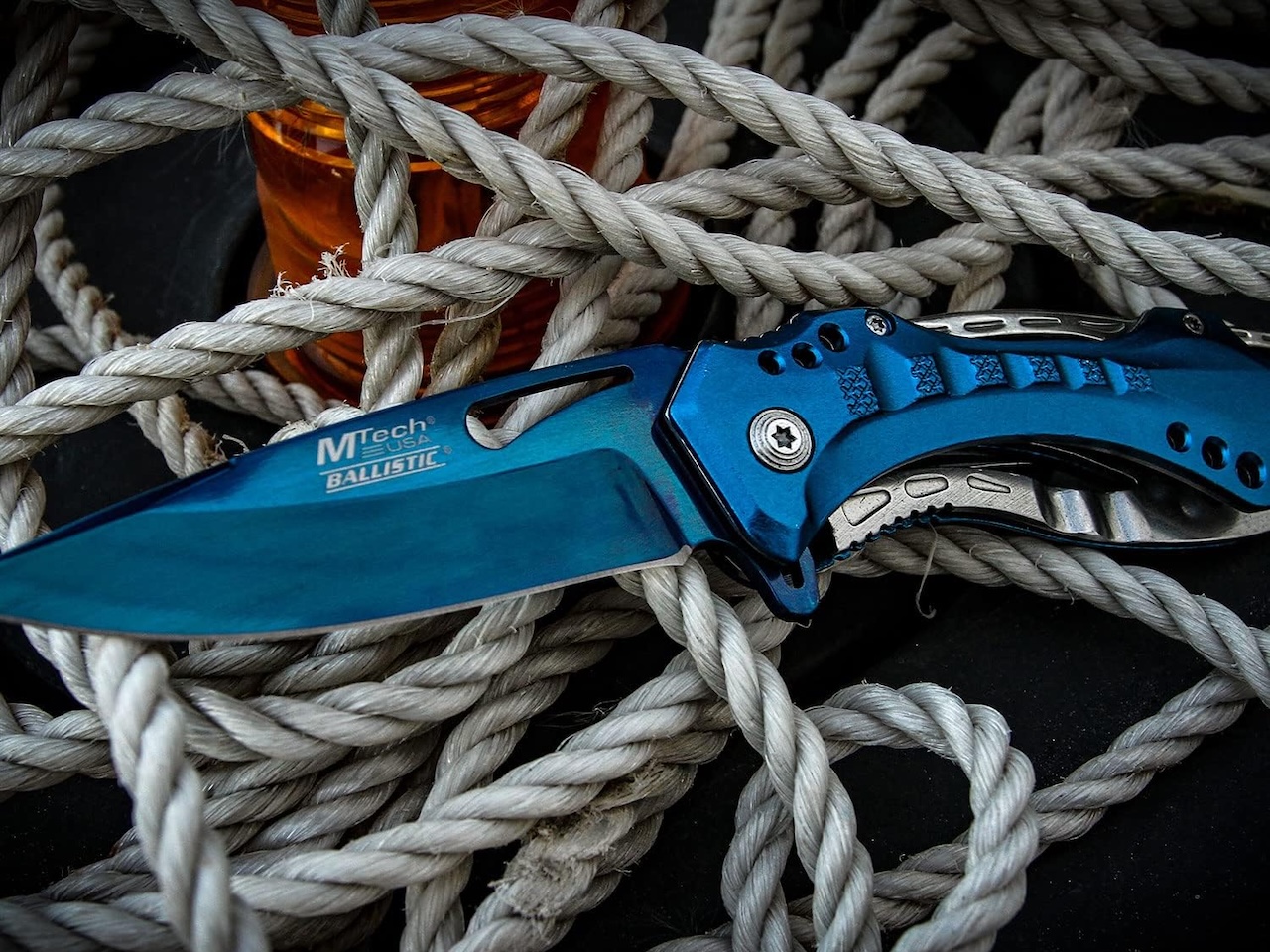 MTECH USA Folding Knife, 3.75-Inch Half-Serrated Blade
