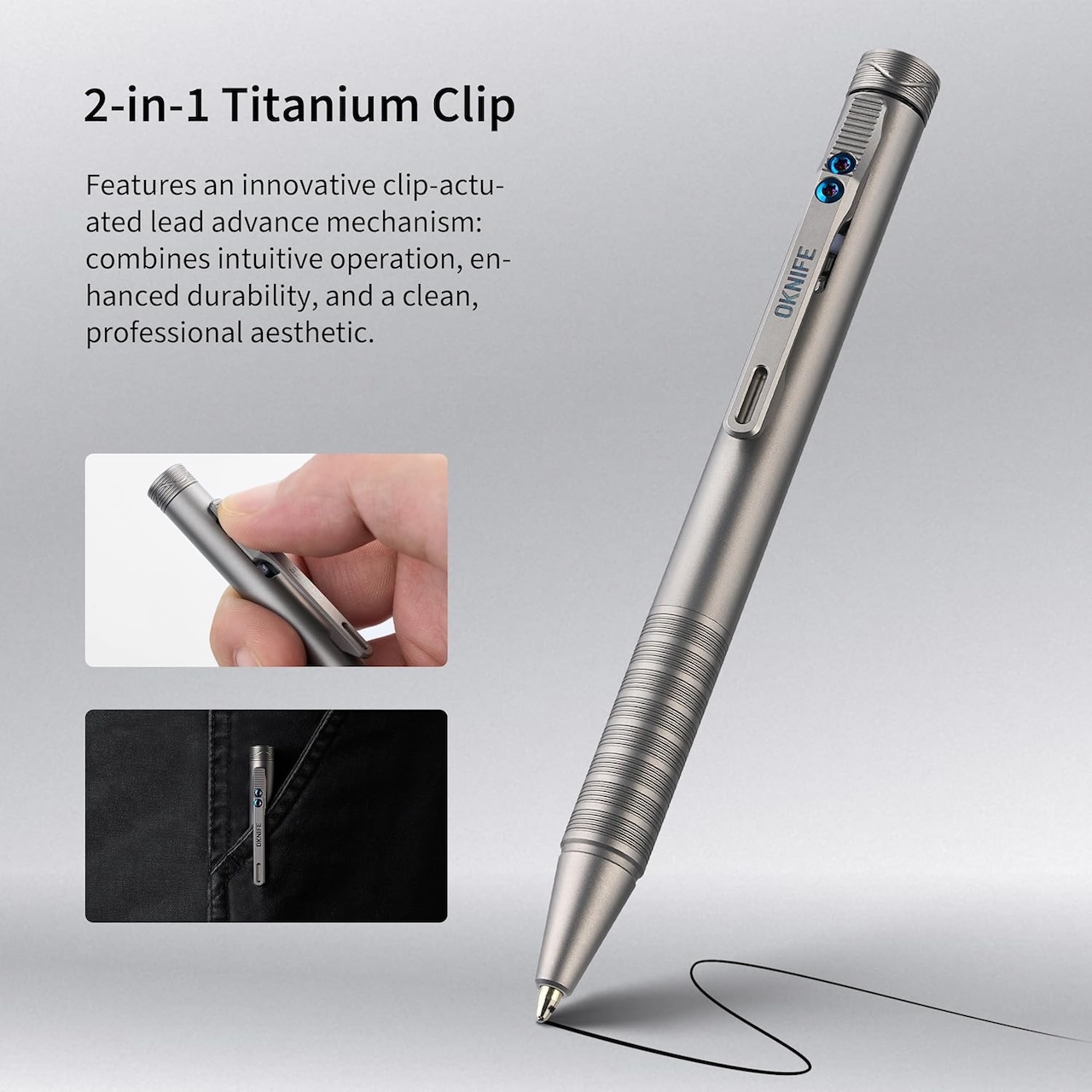 OKNIFE B1 Ti Titanium Pen with 2-in-1 Clip Review