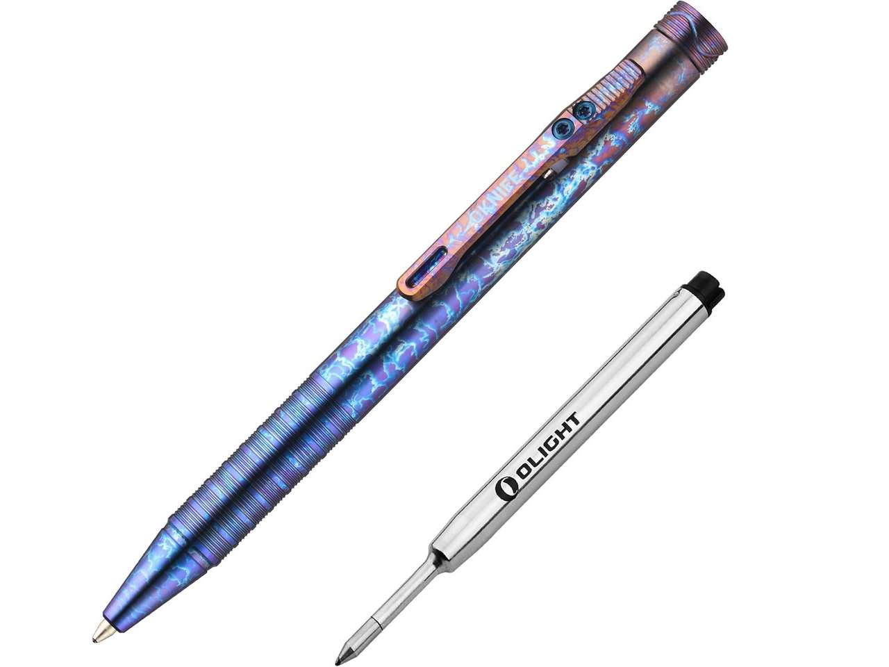 OKNIFE B1 Titanium Pen Lightning Strike Titanium