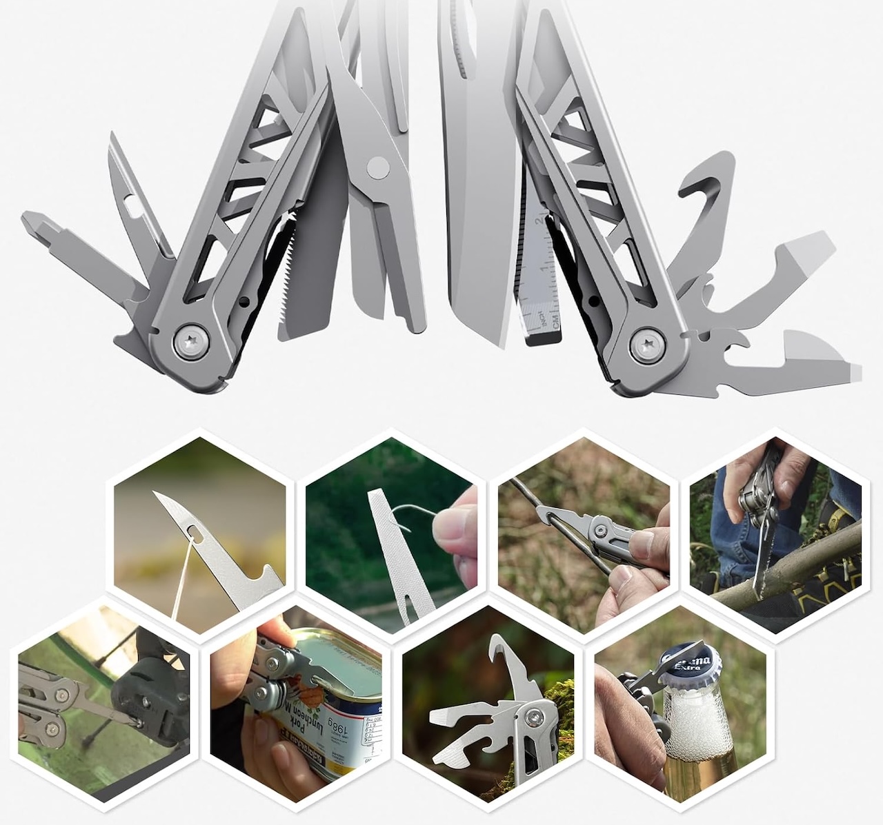 PERWIN Multitool 17-in-1 Stainless Steel Multi Tool Pliers B