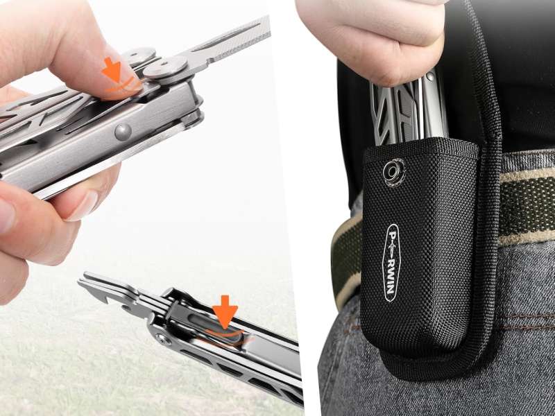 PERWIN Multitool 17-in-1 Stainless Steel Multi Tool Pliers C