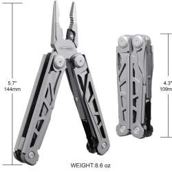 PERWIN Multitool 17-in-1 Stainless Steel Multi Tool Pliers Specs
