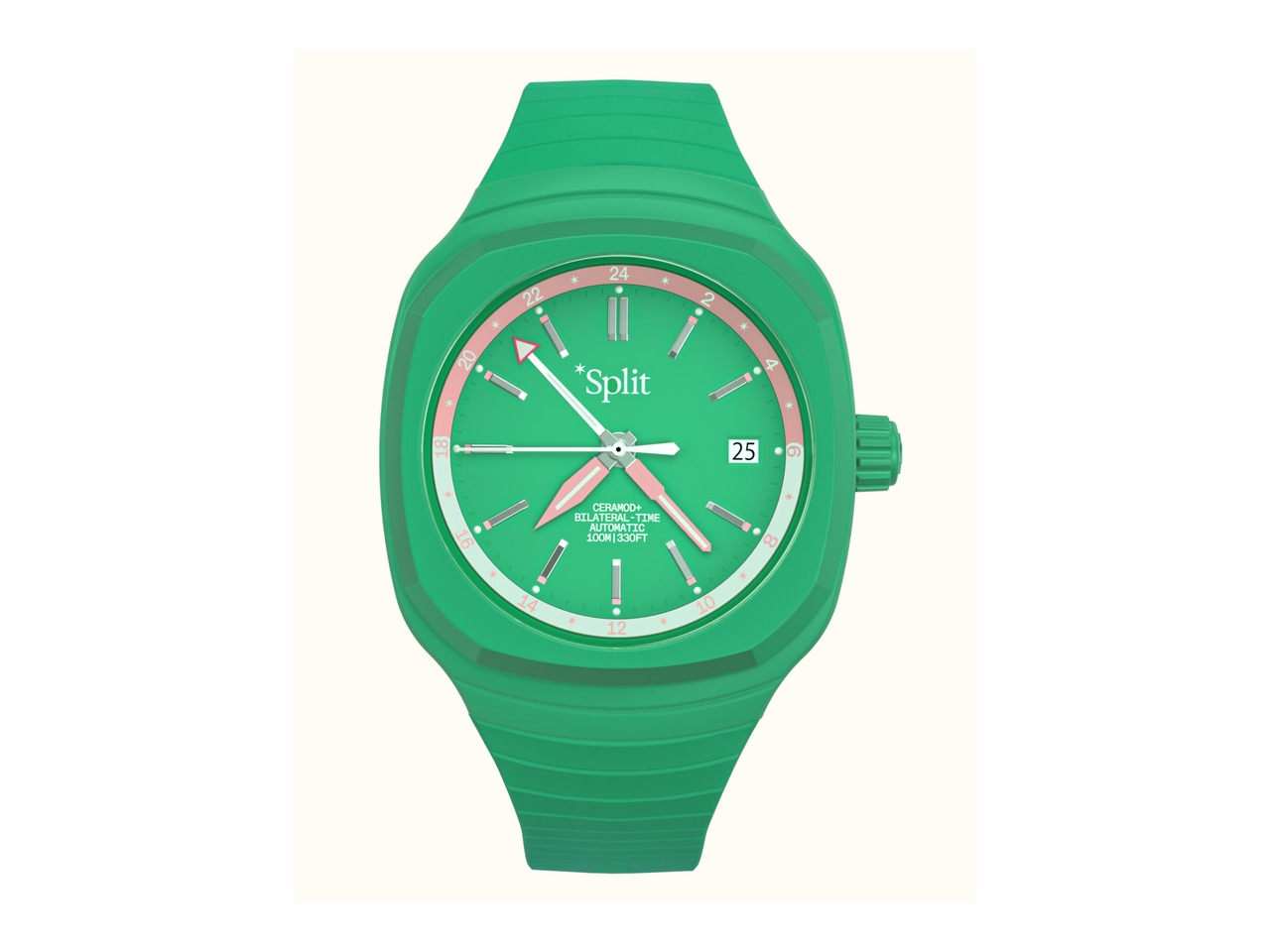 Split GMT Watch Green