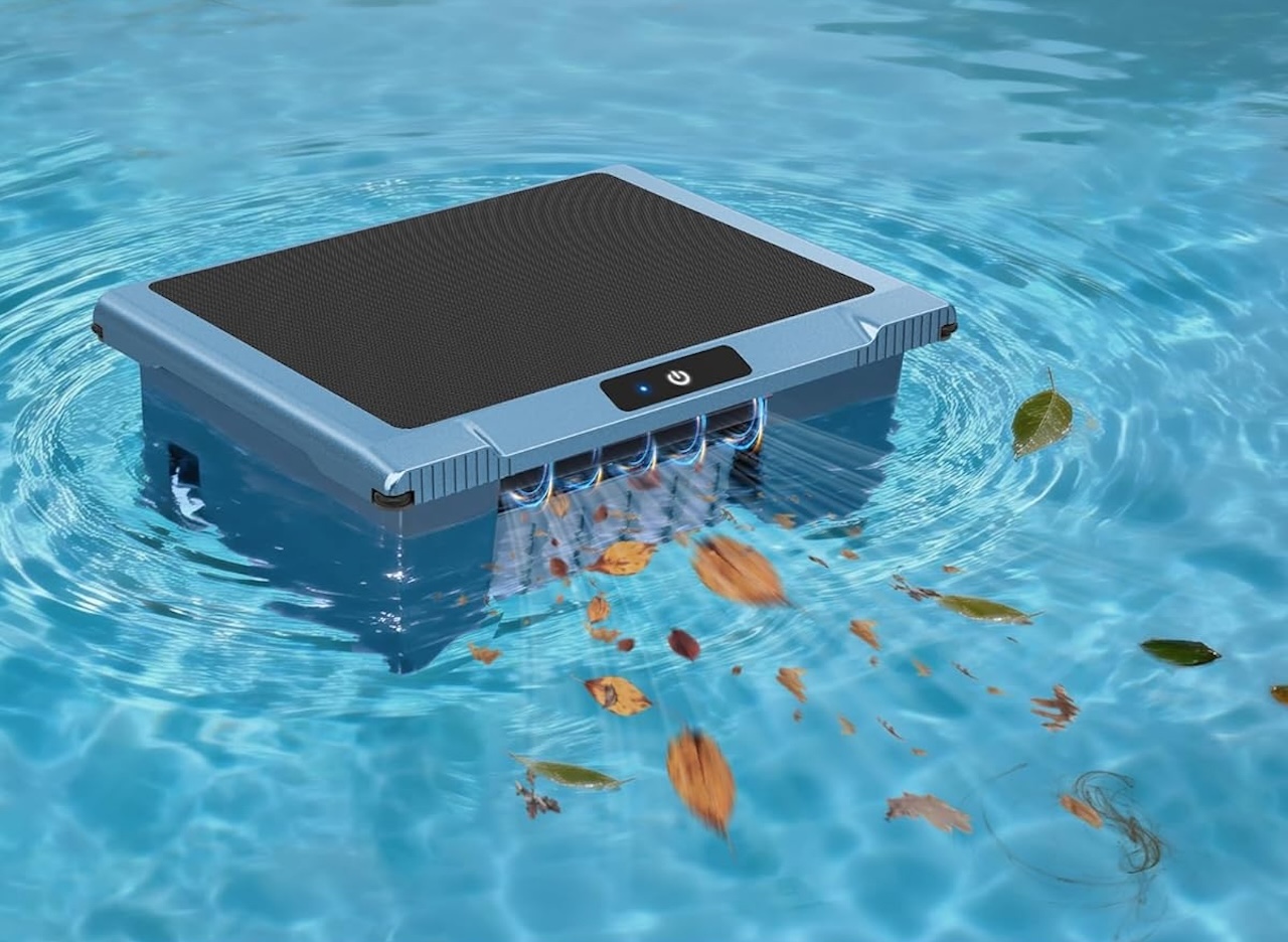 T1B Solar Powered Pool Skimmer Robot Automatic Robotic Pool Surface Skimmer Cleaner with 24 7 Cleaning
