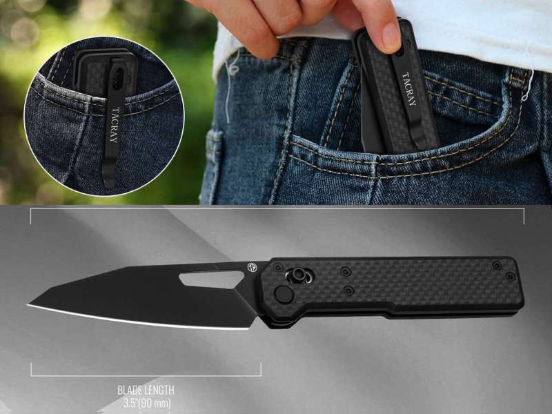 TACRAY Tarcus Folding Pocket Knife Demo 2