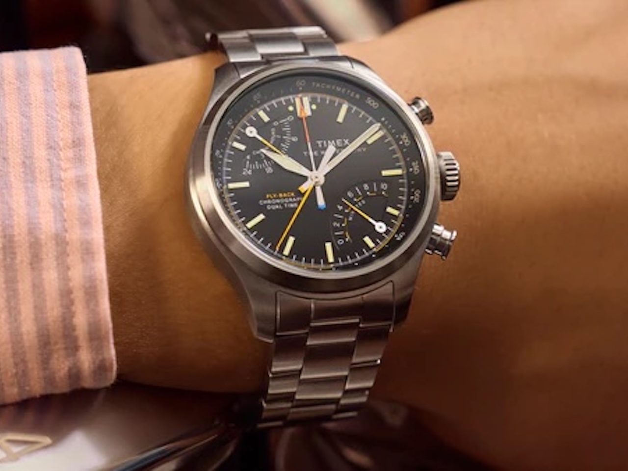Timex Waterbury Ace Fly-Back Chronograph Stainless Steel