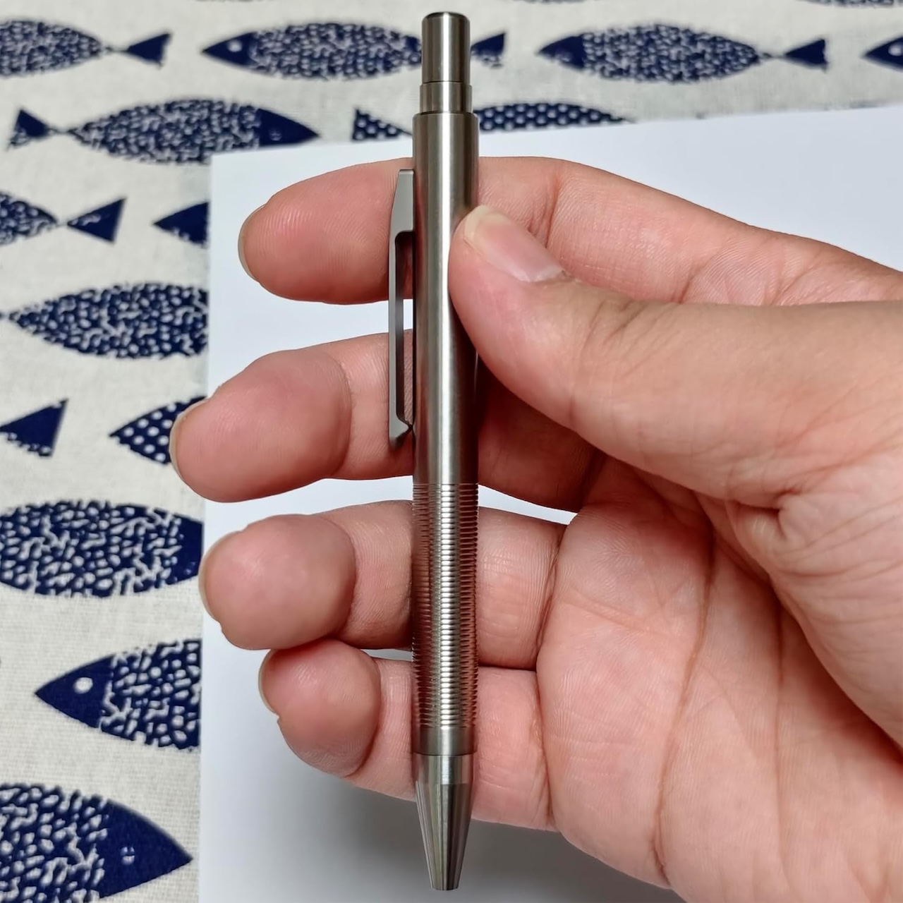 Titanium Pen EDC Outdoor Lightweight Retractable Ballpoint Pens with Pocket Clip