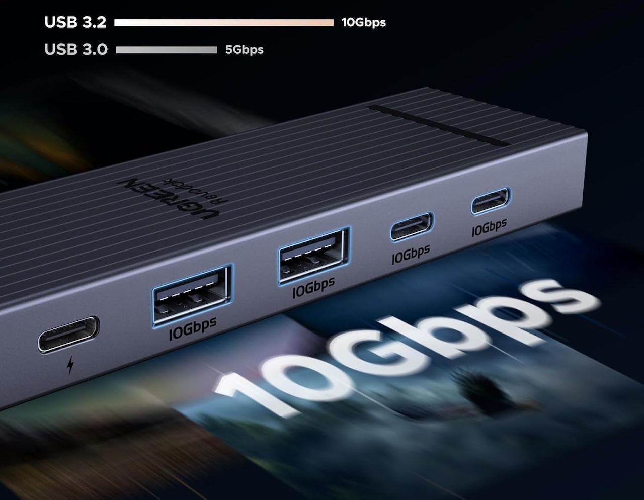 UGREEN Revodok Pro USB-C Hub 6 in 1 10Gbps 4K 60Hz HDMI