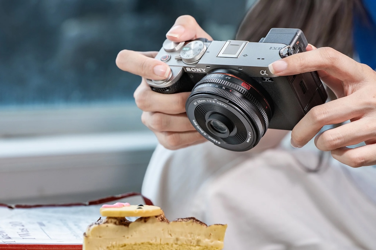 Official Viltrox image of the AF 26mm F2.8 EVO mounted on a Sony camera body