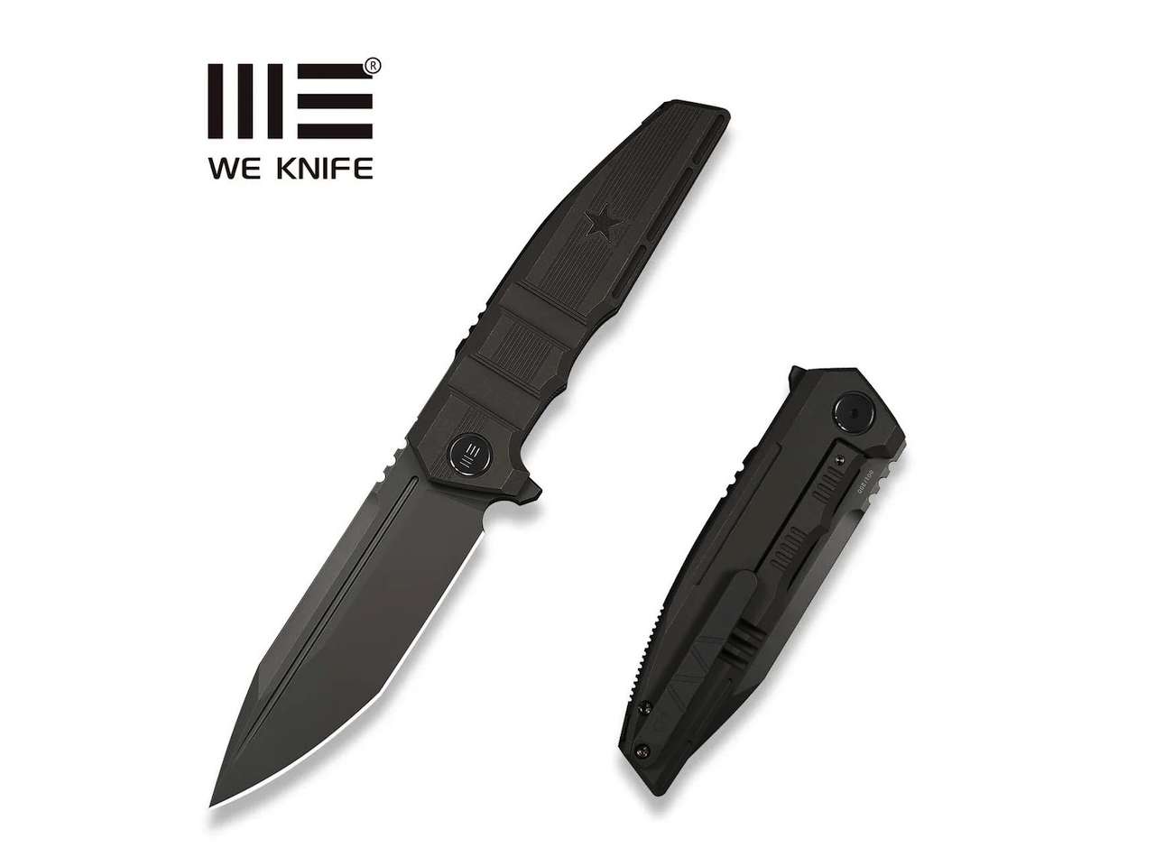 WEKNIFE Breach Flipper Knife Charcoal Gray Titanium Handle