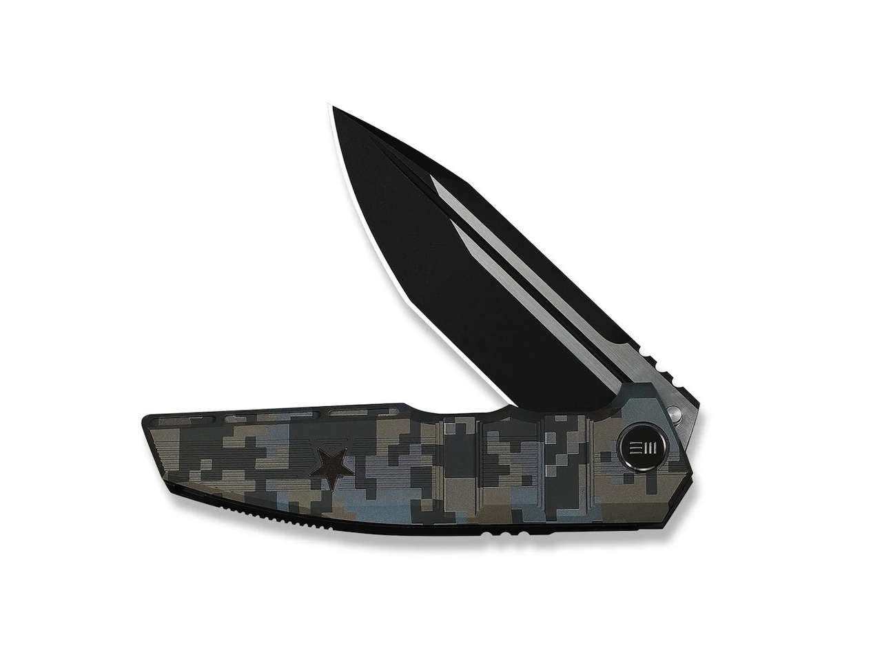 WEKNIFE Breach Flipper Knife Pixel Pattern Titanium Handle