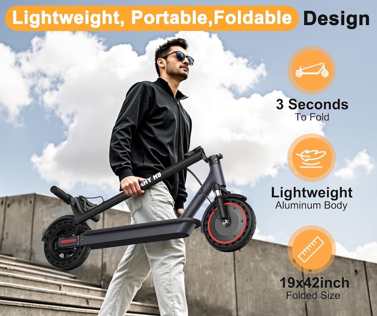 WERHY 500W stand-up electric scooter on 10-inch solid tires
