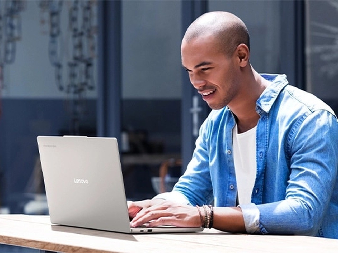 Lenovo Chromebook Plus 14 in use, official Lenovo image