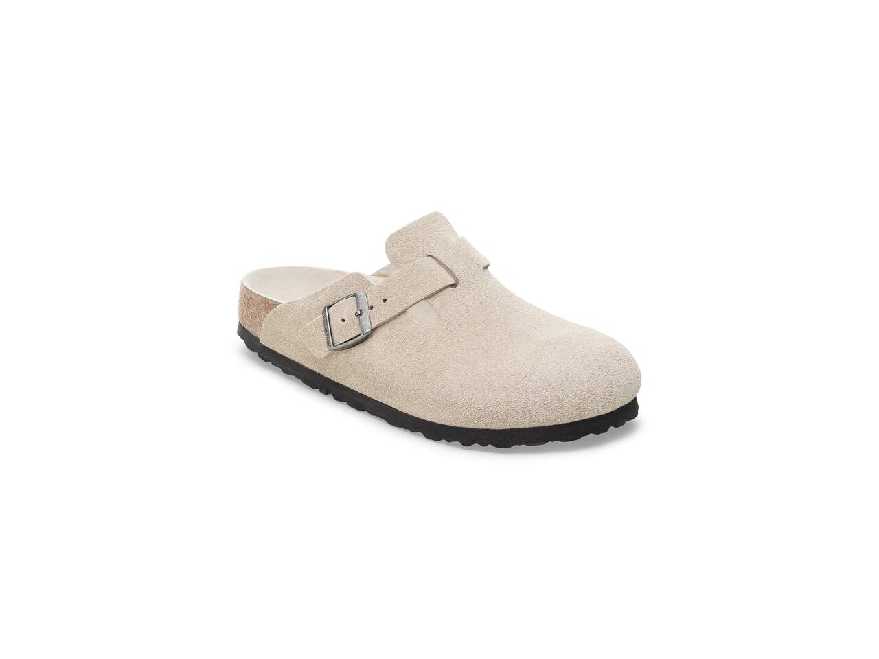 Top view of the Boston Soft Footbed showing the contoured footbed, official Birkenstock product image