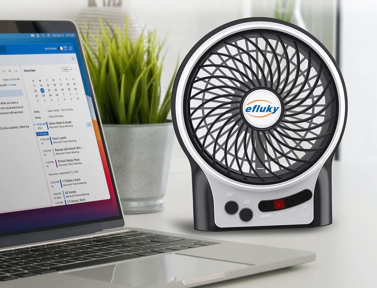 efluky 4.9-Inch Mini Desk Fan