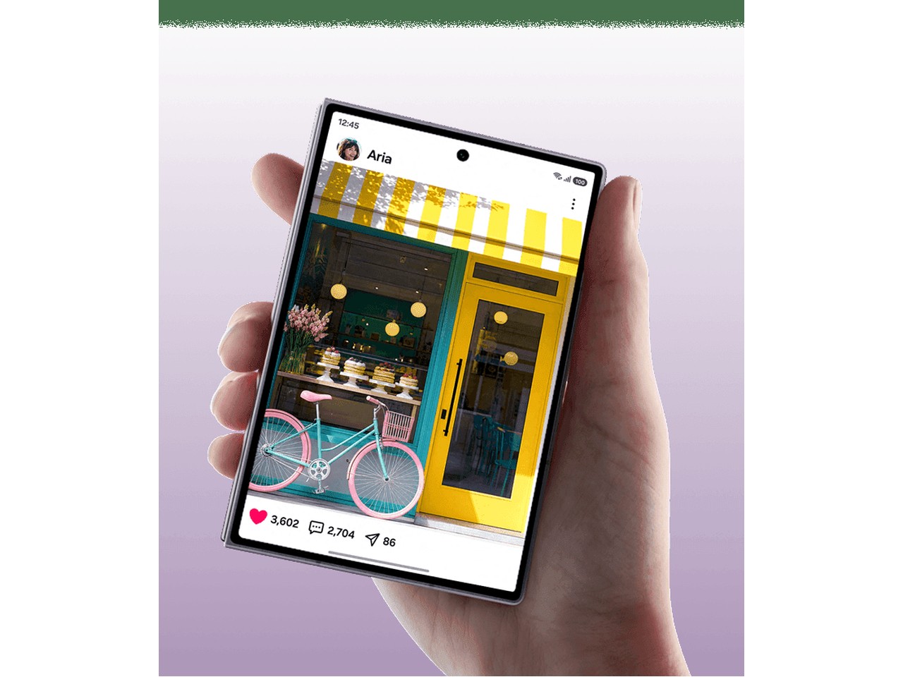 Reported Galaxy Z Fold 8 campaign image. Source: 9to5Google, attributed to Evan Blass. Samsung has not confirmed the hardware shown.
