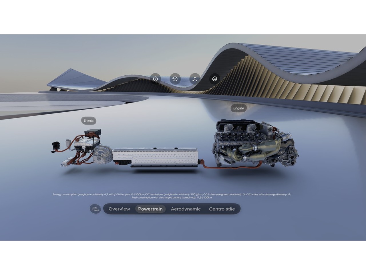 Lamborghini says the app can reveal powertrain and spaceframe details beneath the bodywork.