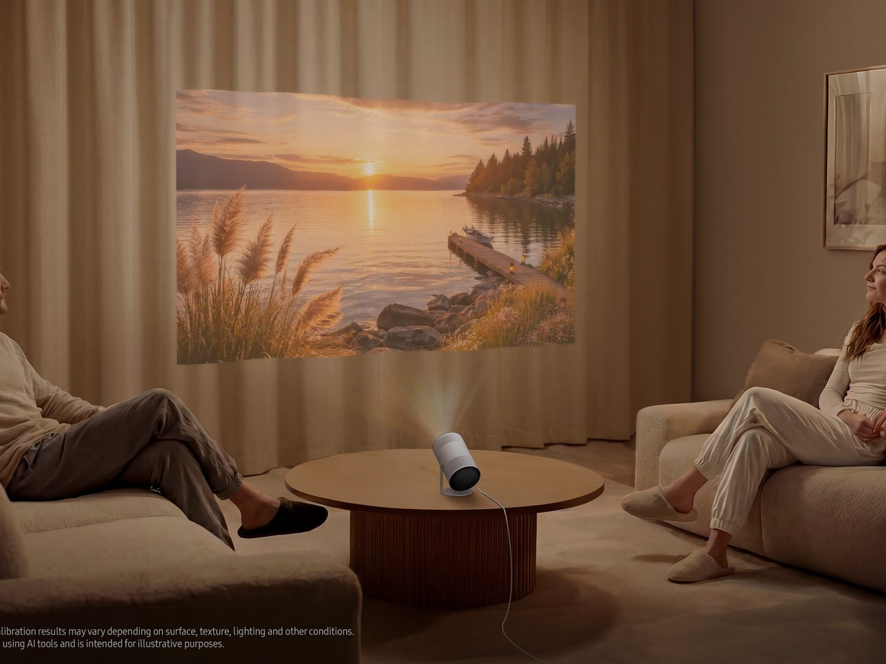 The Freestyle+ in a home setting. Image credit: Samsung.