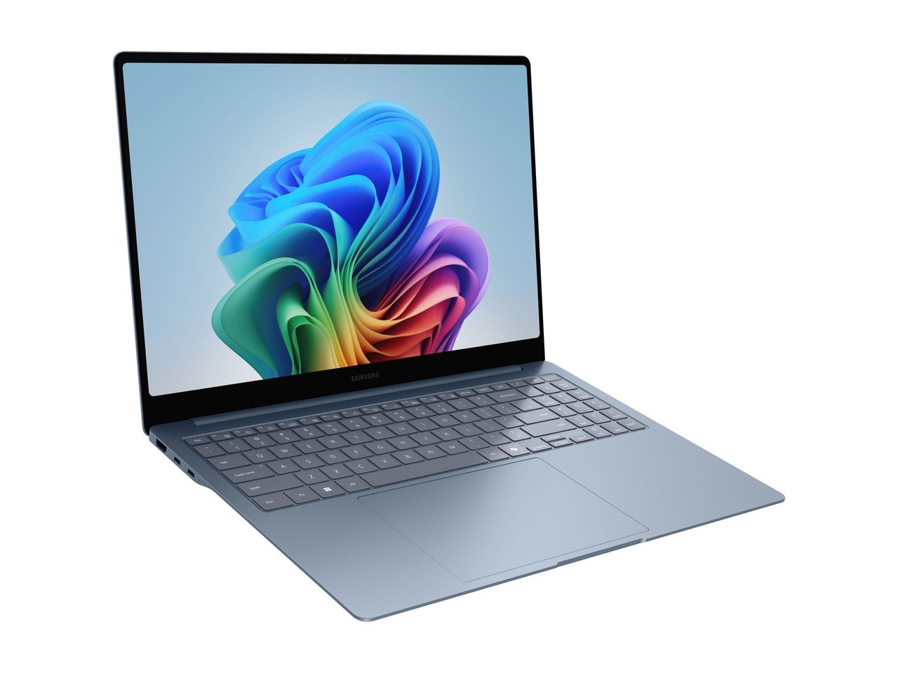 Samsung Galaxy Book6 Edge official top perspective showing the thin 16-inch chassis.