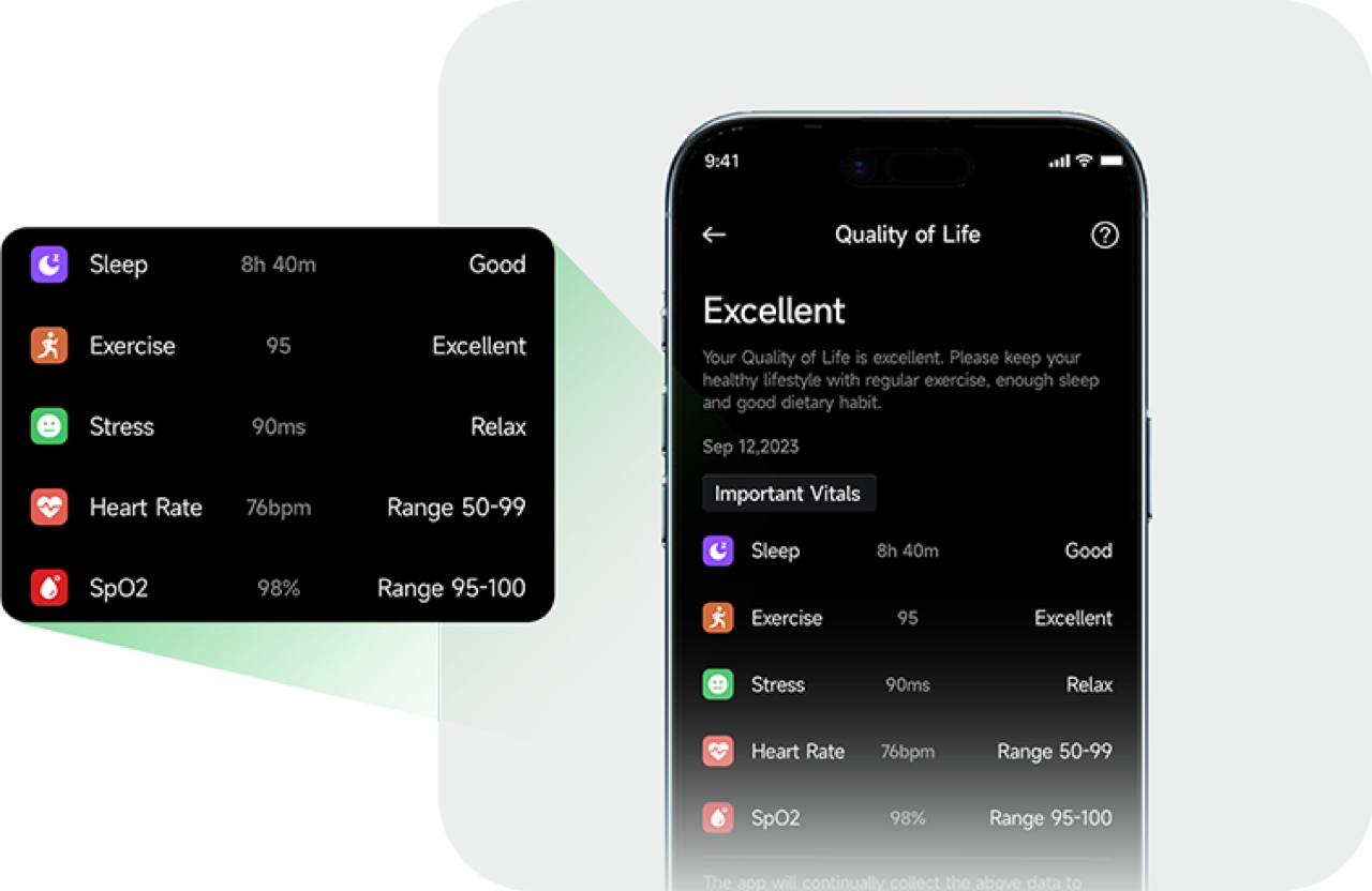 The XBAND app provides a health dashboard, trends, and Apple Health/Google Health sync. Image: Codex/XBAND