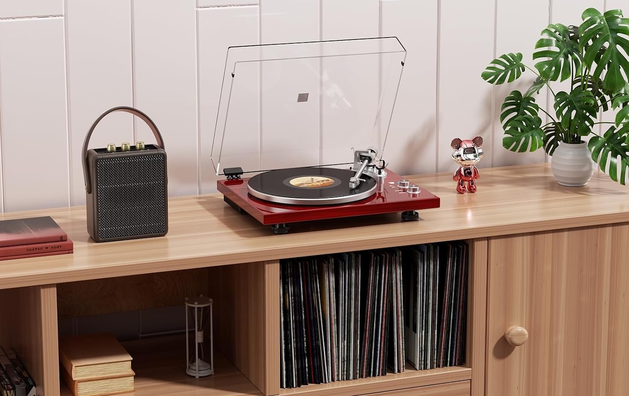 Belt Drive Turntable for Vinyl Record Player and Bluetooth Output