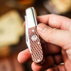 Boker Barlow Pocket Knife Checkered Brown Bone