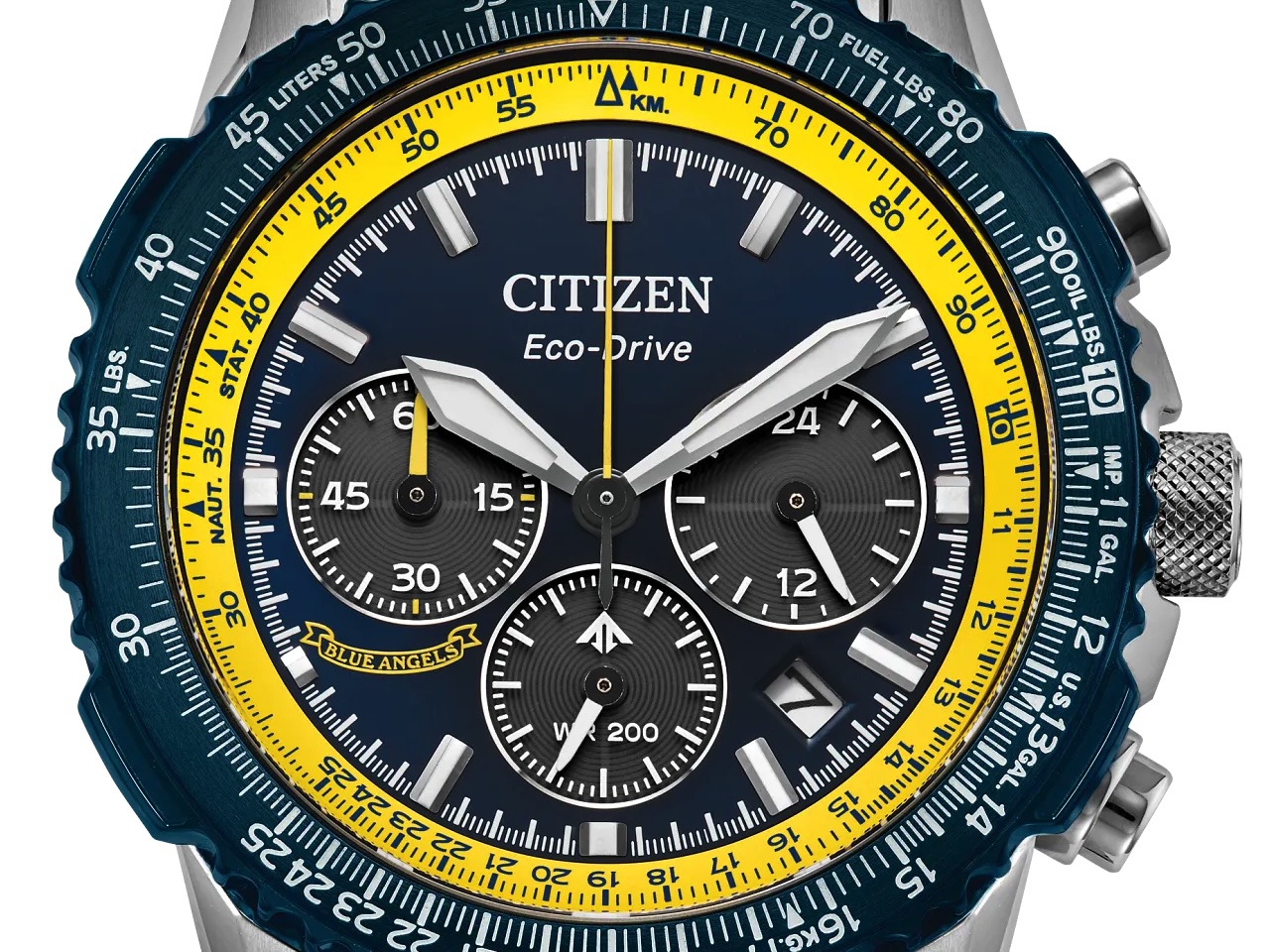 CITIZEN Men's Eco-Drive Blue Angels Navihawk 40mm CA4667-53L