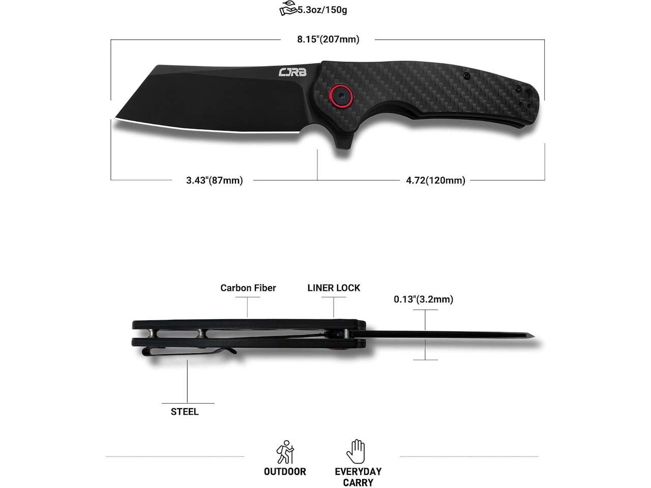 CJRB Crag Folding Pocket Knife 2