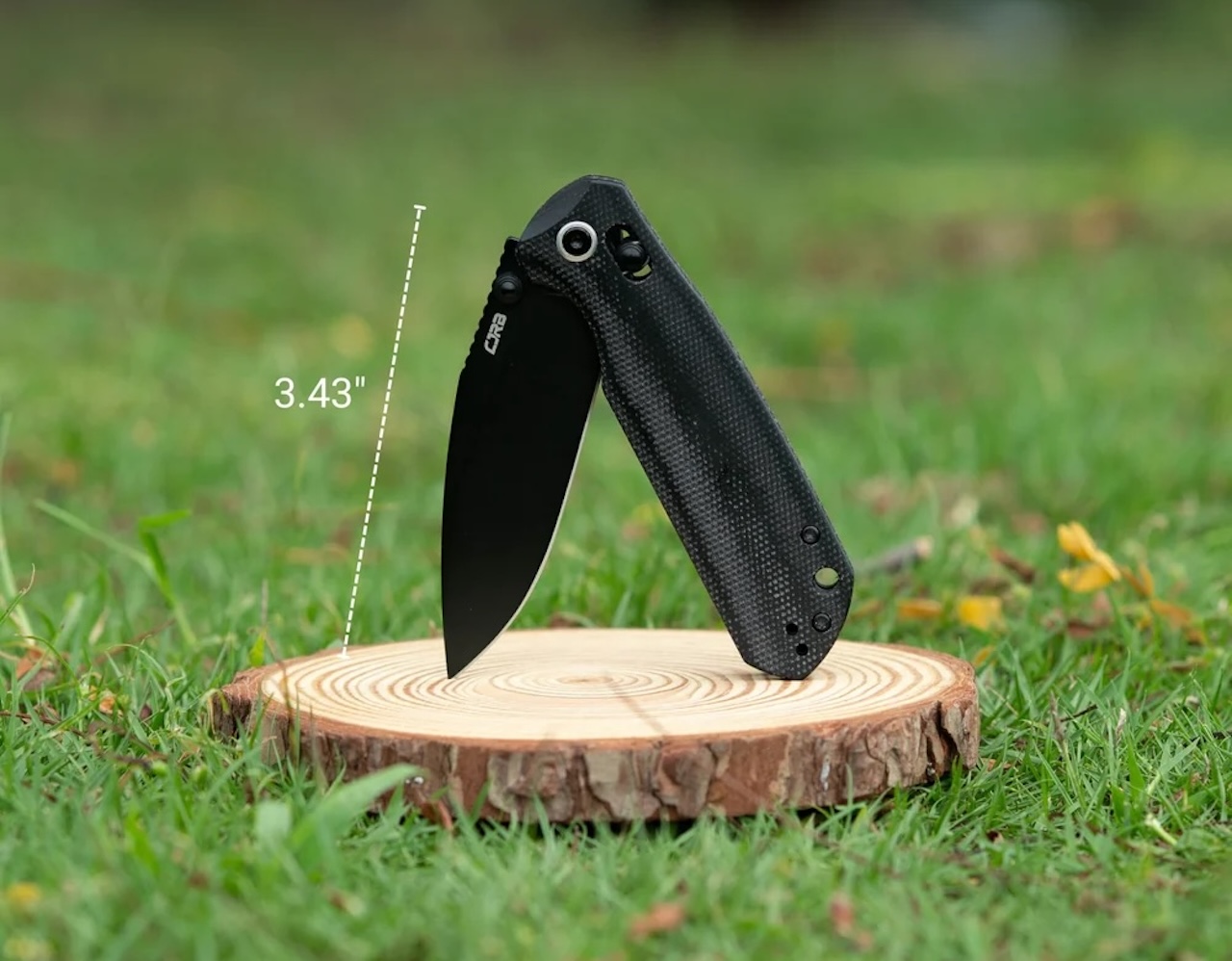CJRB Mega Maximal Thumb Stud & Crossbar Lock Knife Black Micarta Handle