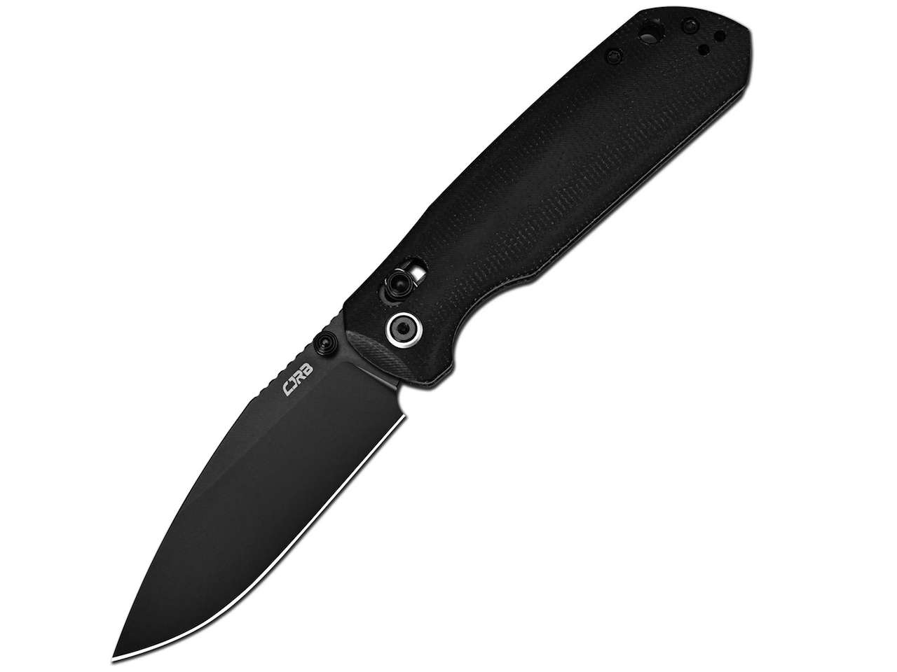 CJRB Mega Maximal Thumb Stud & Crossbar Lock Knife Black Micarta Handle