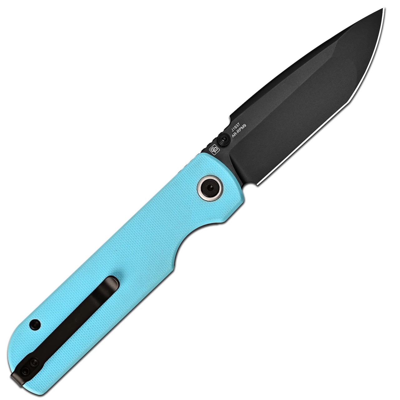 CJRB Nova Thumb Stud & Liner Lock Folding Knife Blue G10 Handle