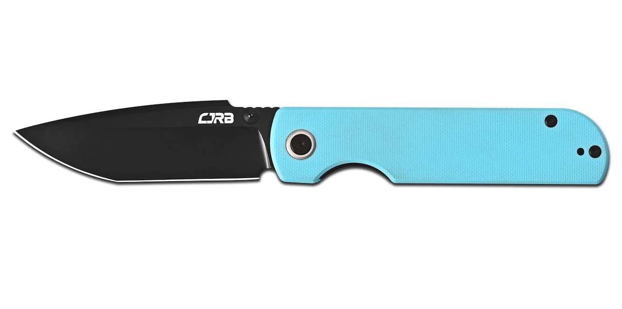 CJRB Nova Thumb Stud & Liner Lock Folding Knife Blue G10 Handle
