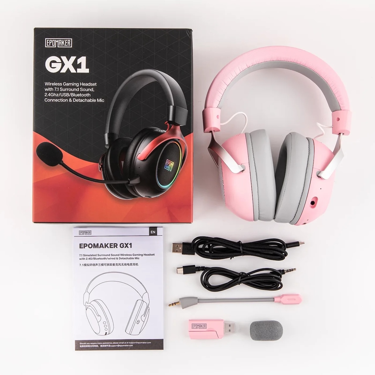 EPOMAKER GX1 Headset Pink Set