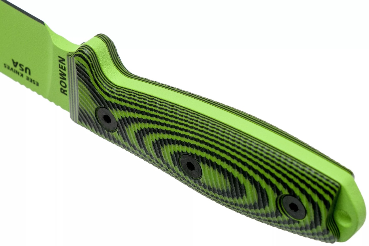 ESEE-4 1095 Carbon Steel Black Sheath Venom Green Blade Neon Green Black G10 3D Handle