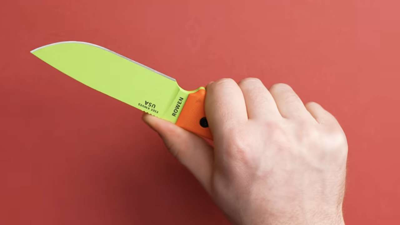 ESEE-4 1095 Carbon Steel Black Sheath Venom Green Blade Neon Green Black G10 3D Handle